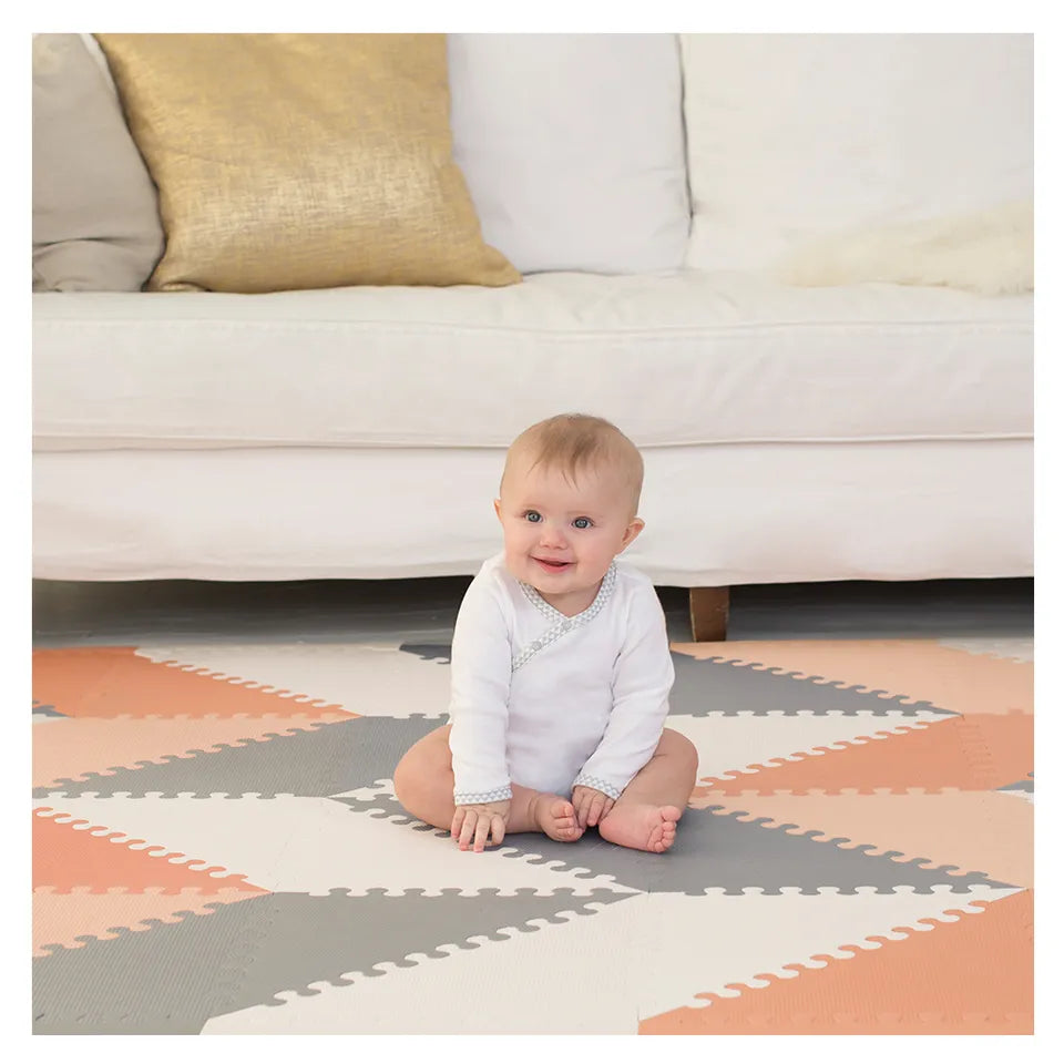 Skip Hop Playspot Geo Floor Tiles Grey & Peach