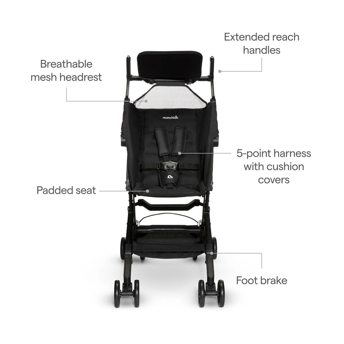 Munchkin Sparrow Ultra Compact Stroller- Black