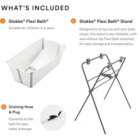 Stokke Flexi Bath Tub With Newborn Support & Stand Set