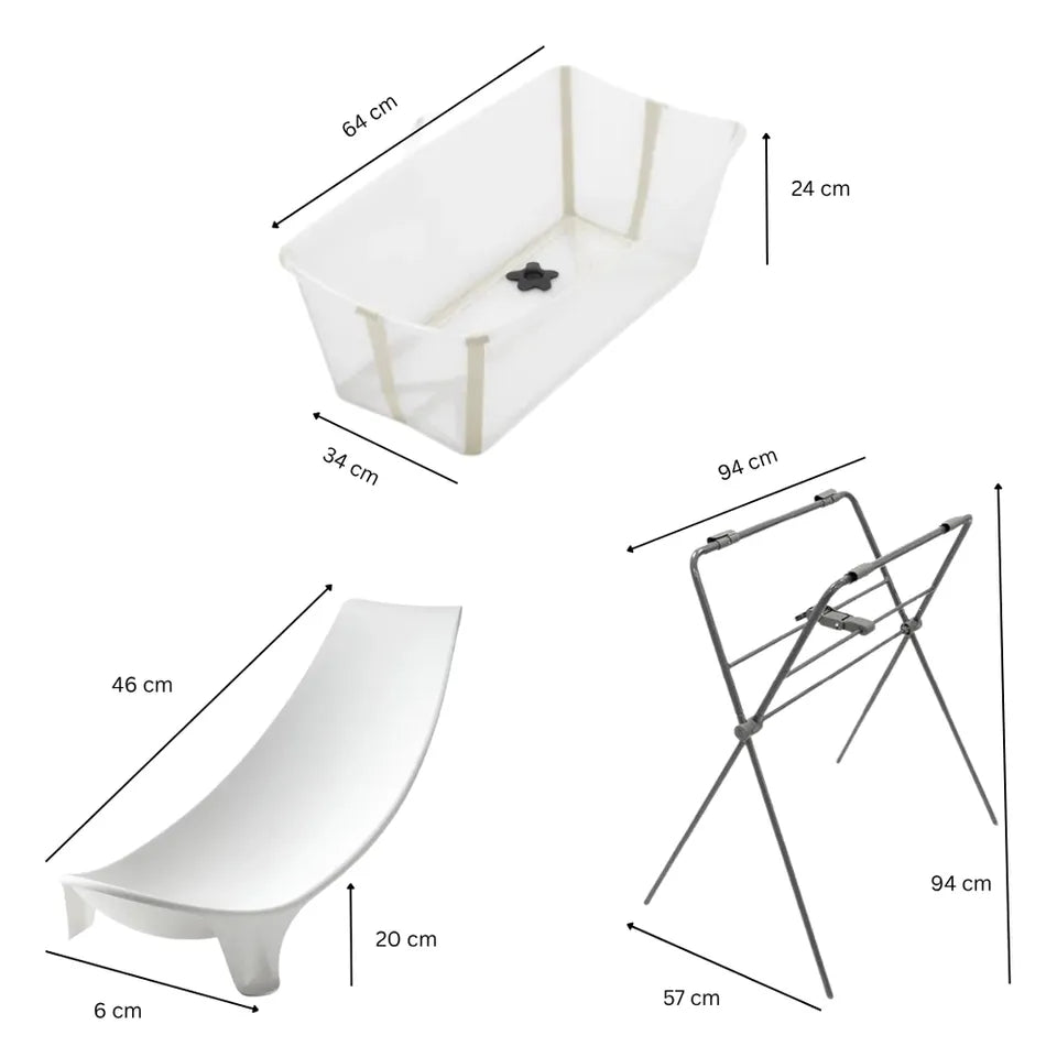 Stokke Flexi Bath Tub With Newborn Support & Stand Set