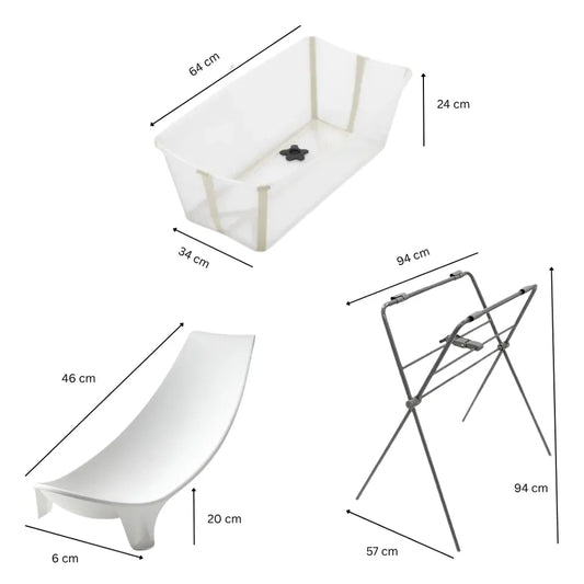 Stokke Flexi Bath Tub With Newborn Support & Stand Set