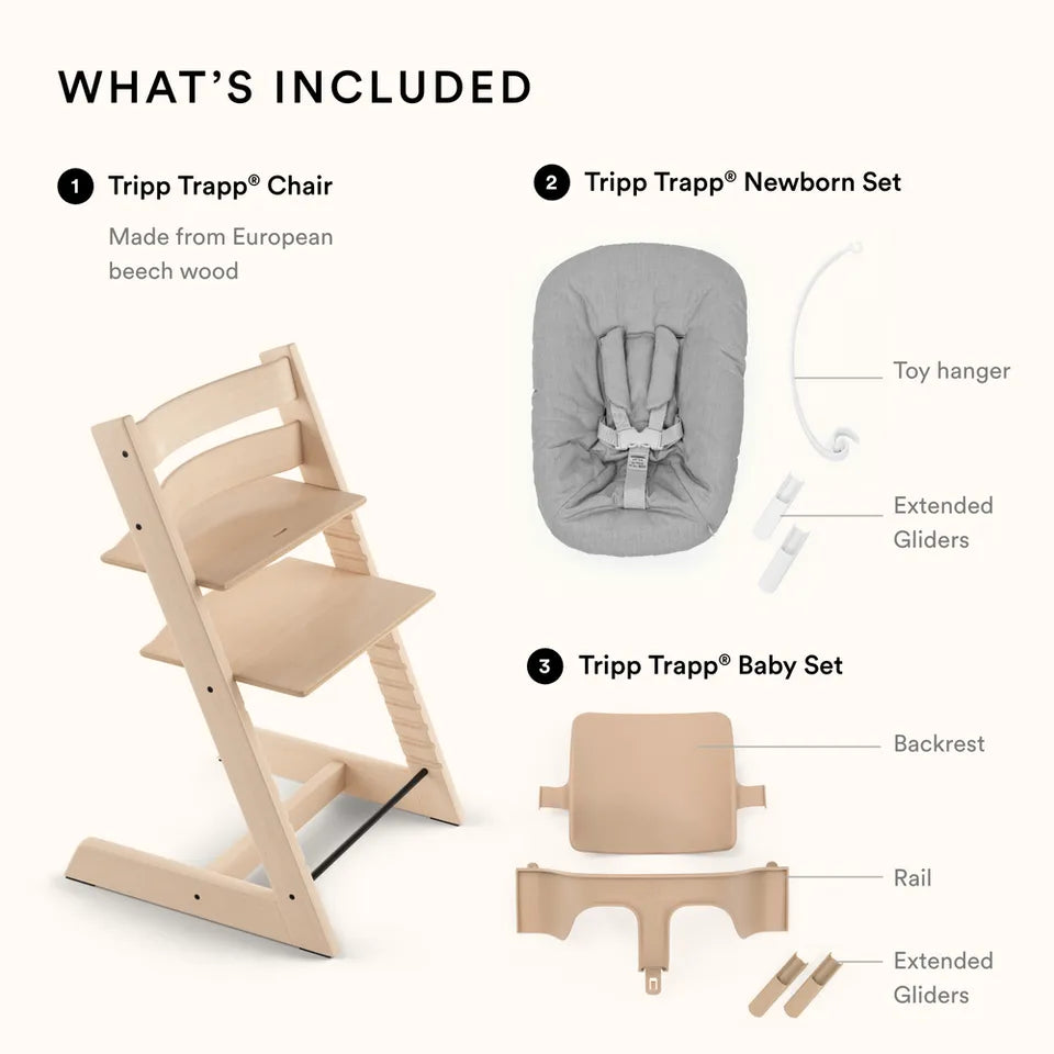 Stokke Tripp Trapp Chair + Baby Set & Newborn Set Bundle