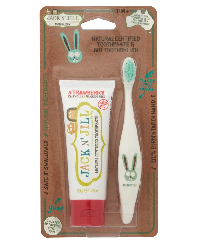 Jack N Jill Tooth Buddy Pack Natural Certified Toothpaste