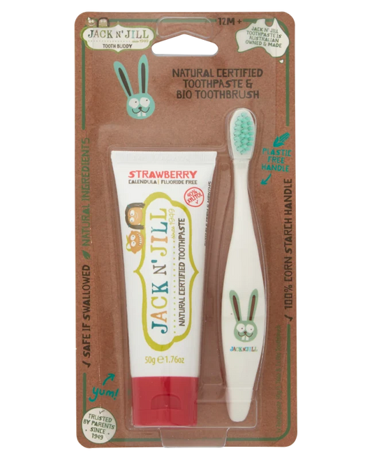 Jack N Jill Tooth Buddy Pack Natural Certified Toothpaste