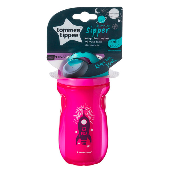 Tommee Tippee Insulated Straw Cup, 260ml Pink/Blue