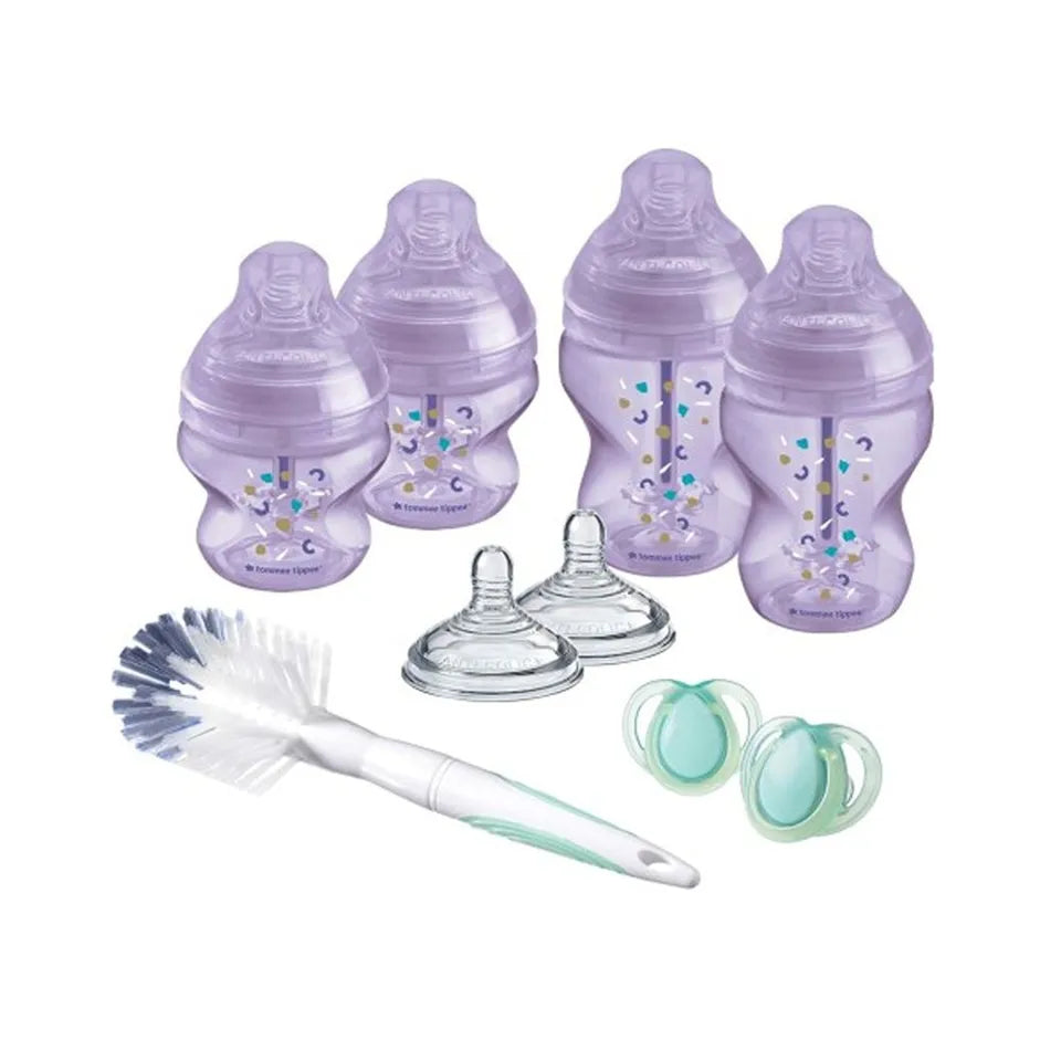 Tommee Tippee Newborn Baby Bottle Starter Kit 9 pcs - Purple
