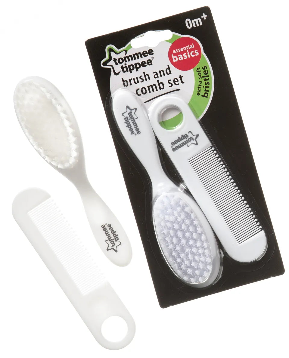 Tommee Tippee Essentials Baby Brush and Comb 2 pcs -White