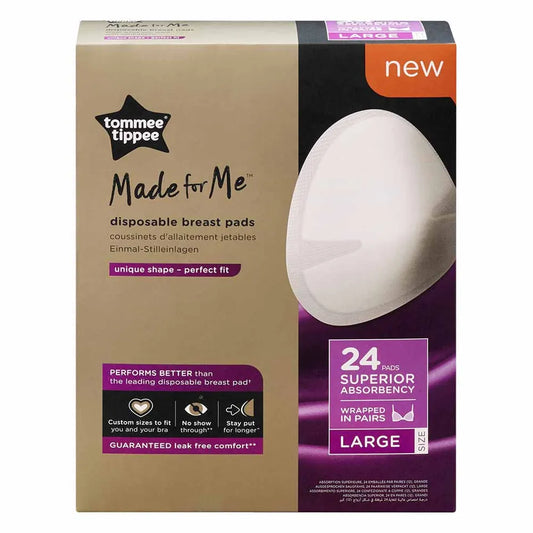 Tommee Tippee Made For Me Disposable Breast Pads 24 pcs Wrapped In Pairs Large Size