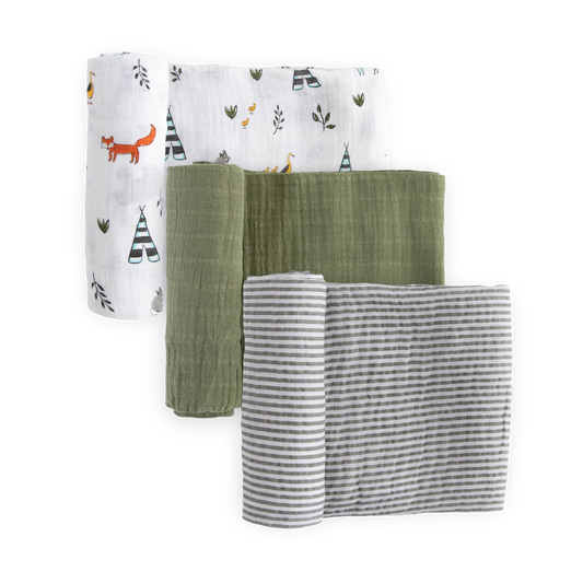Little Unicorn 3-Pack Cotton Muslin Swaddle Set
