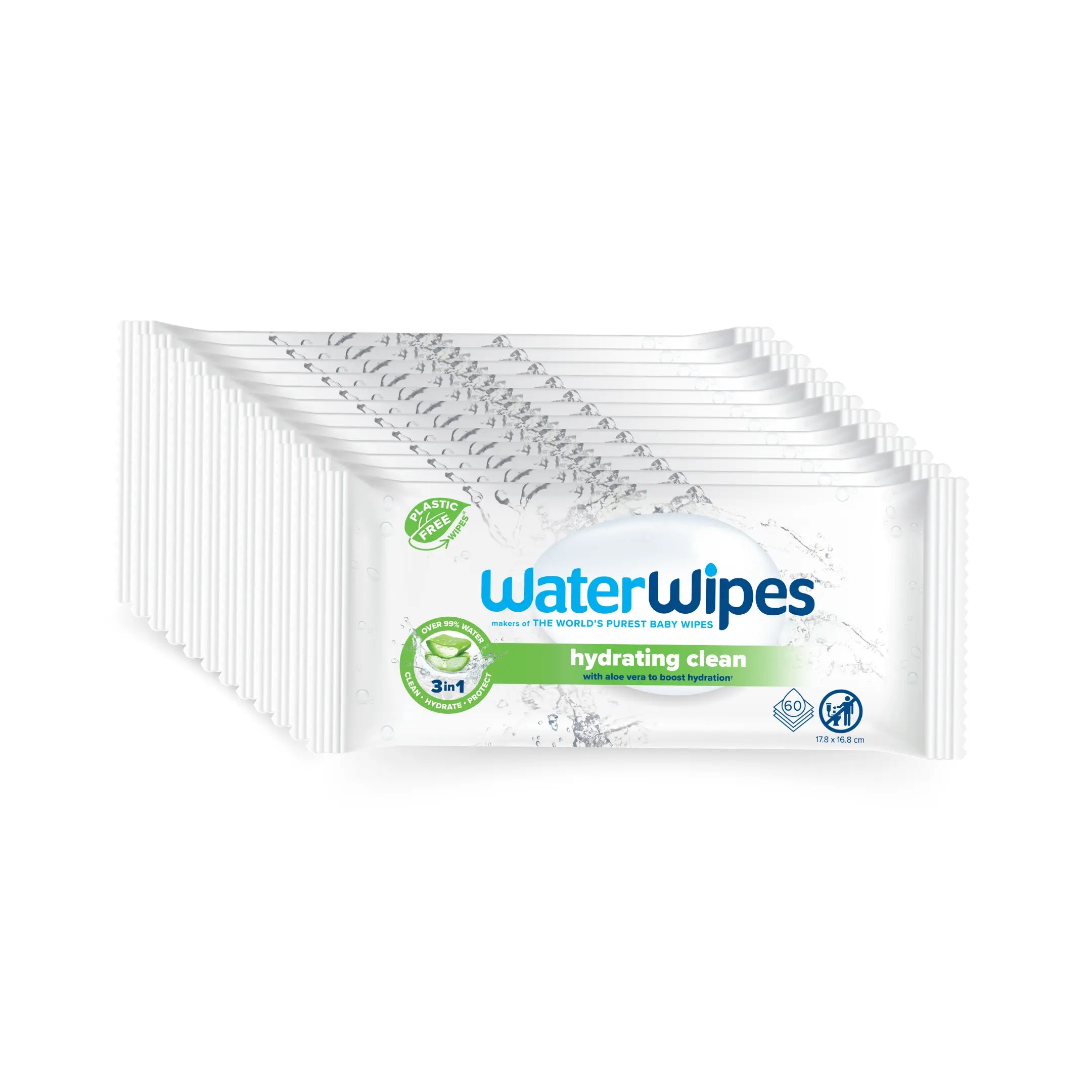 WaterWipes Hydrating Clean Baby Wipes - (Plastic-Free)