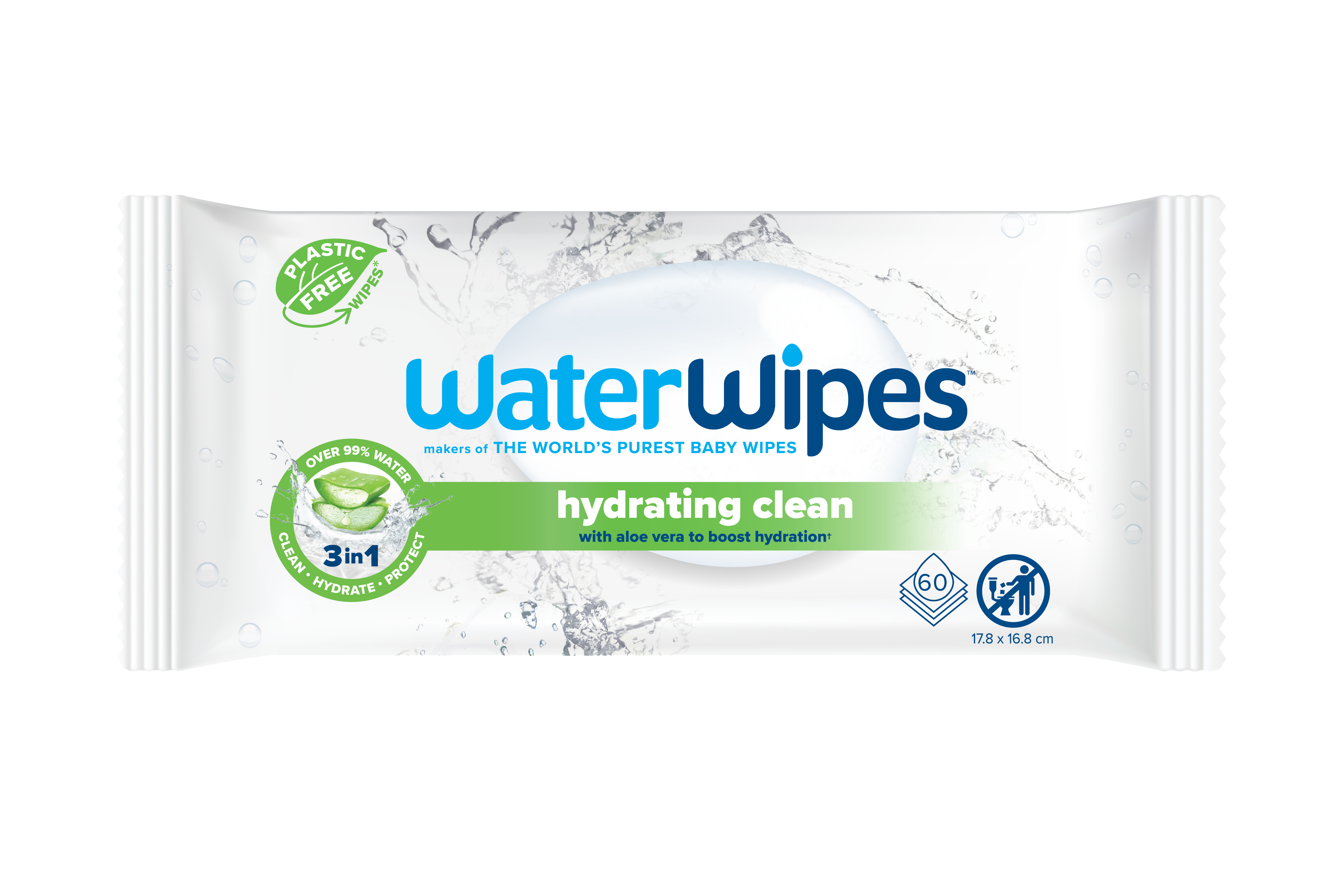 WaterWipes Hydrating Clean Baby Wipes - (Plastic-Free)