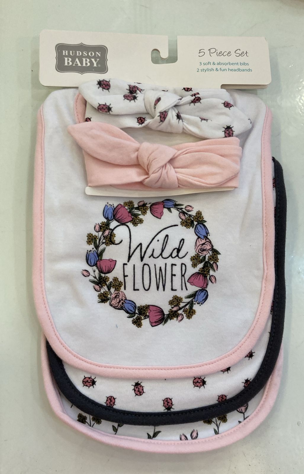 Hudson Baby Infant Girl Set Headbands & Bibs