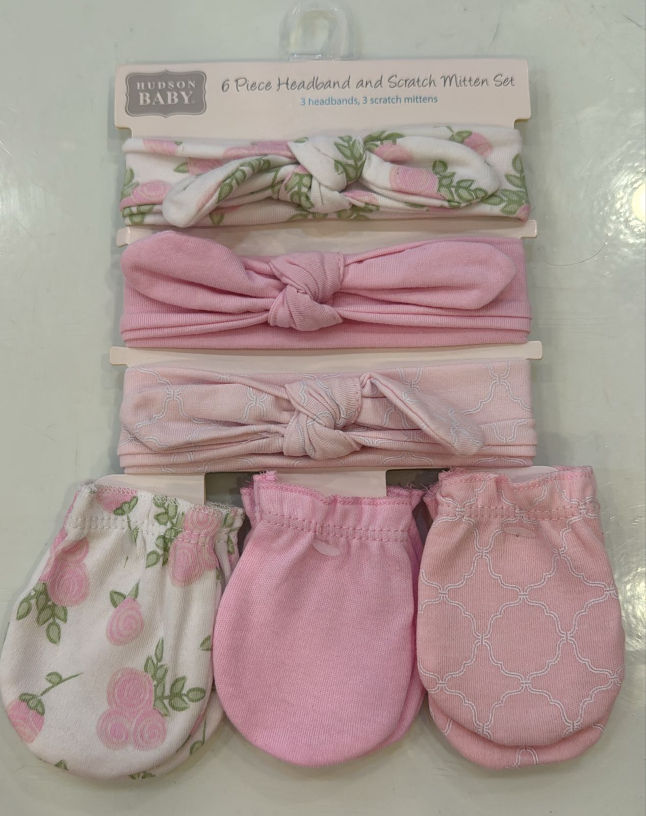 Hudson Baby Headband & Mittens Set 6pcs
