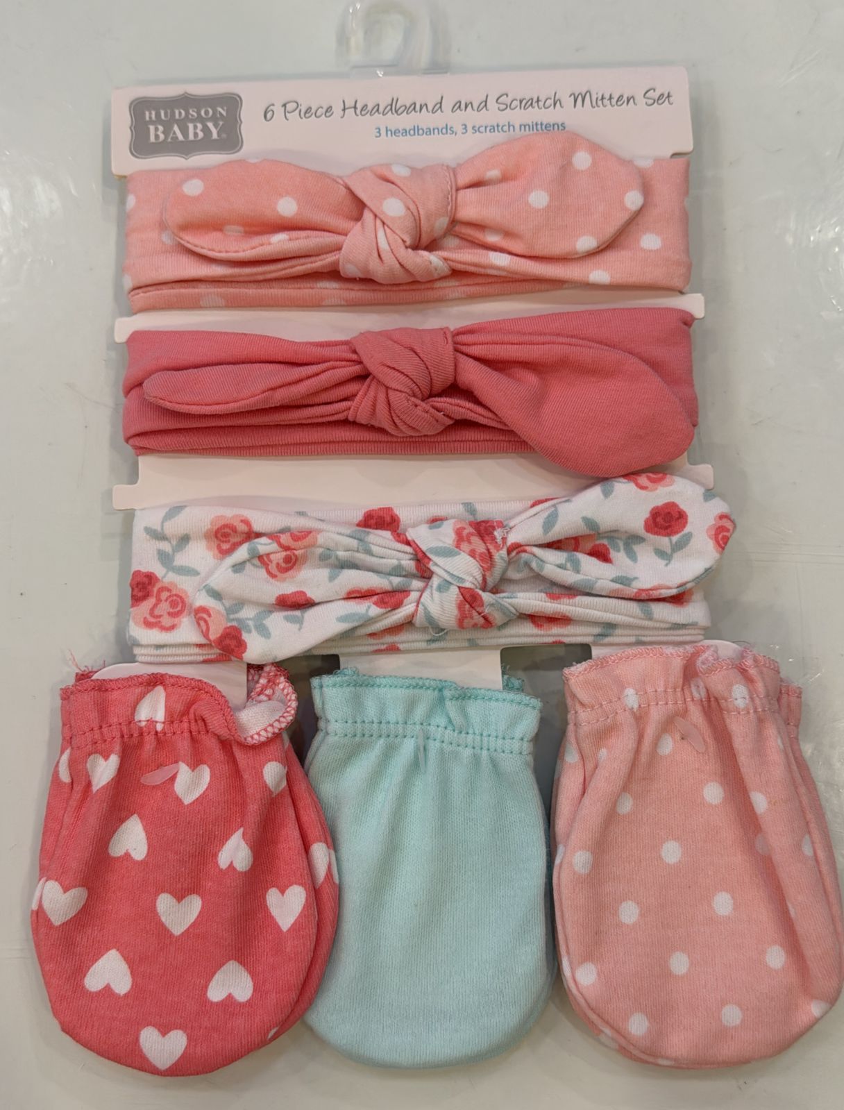 Hudson Baby Headband & Mittens Set 6pcs