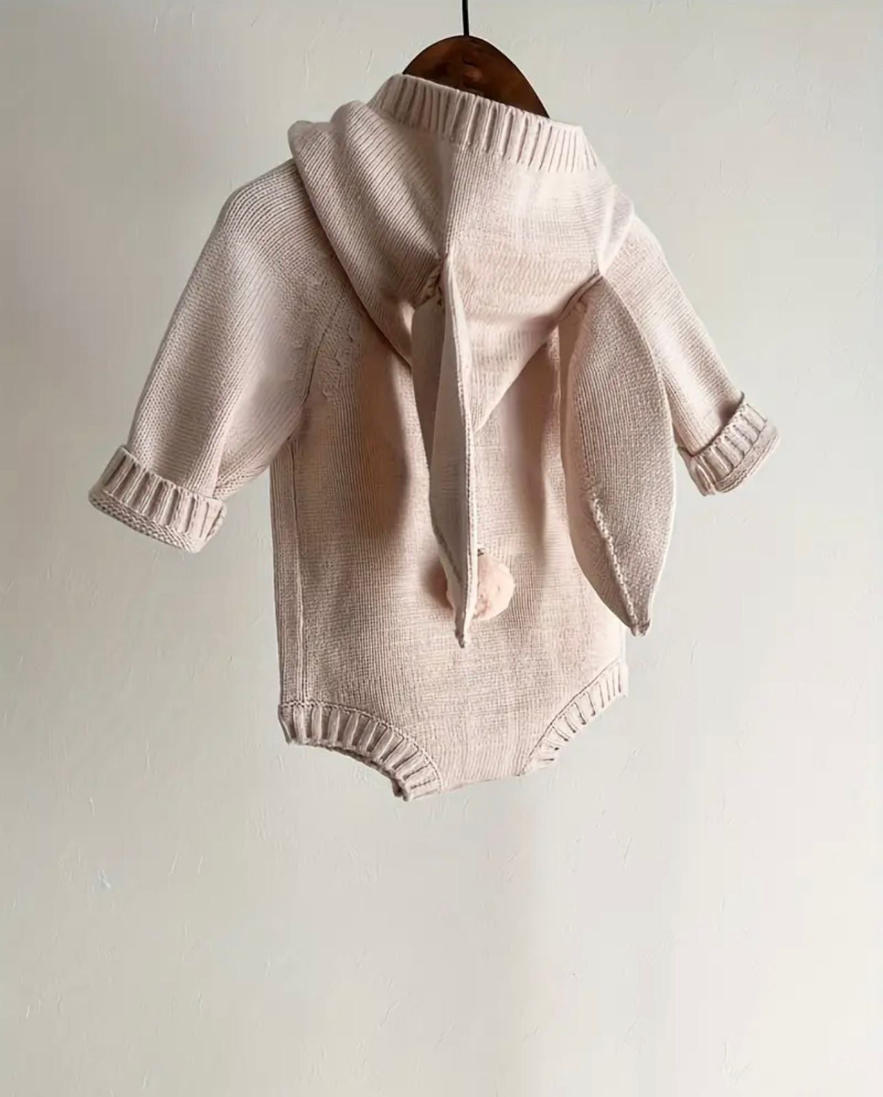 Knitted Rabbit Style Baby Bodysuit