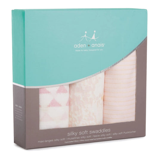 Aden + Anais Silky Soft 3-Pack Swaddles Metallic Primrose Birch