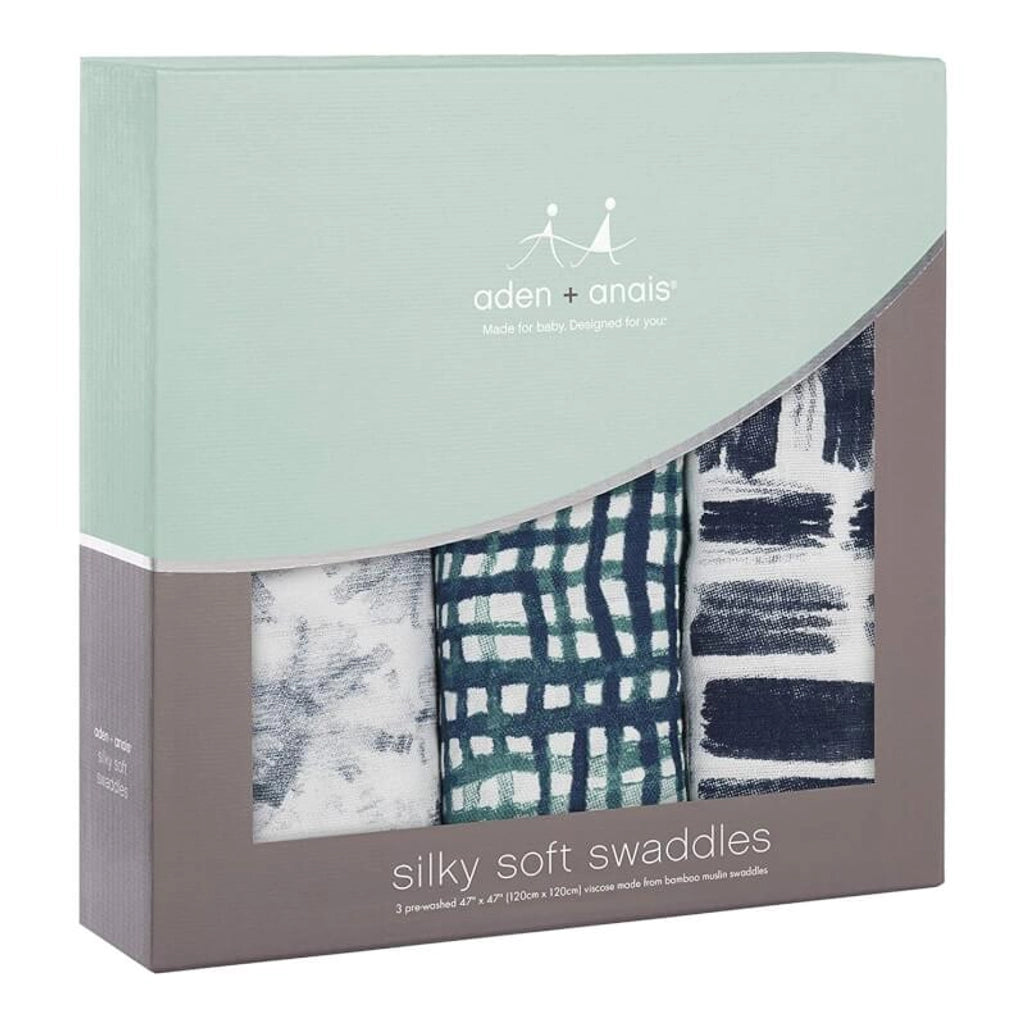 Aden + Anais Silky Soft 3-Pack Swaddles Seaport