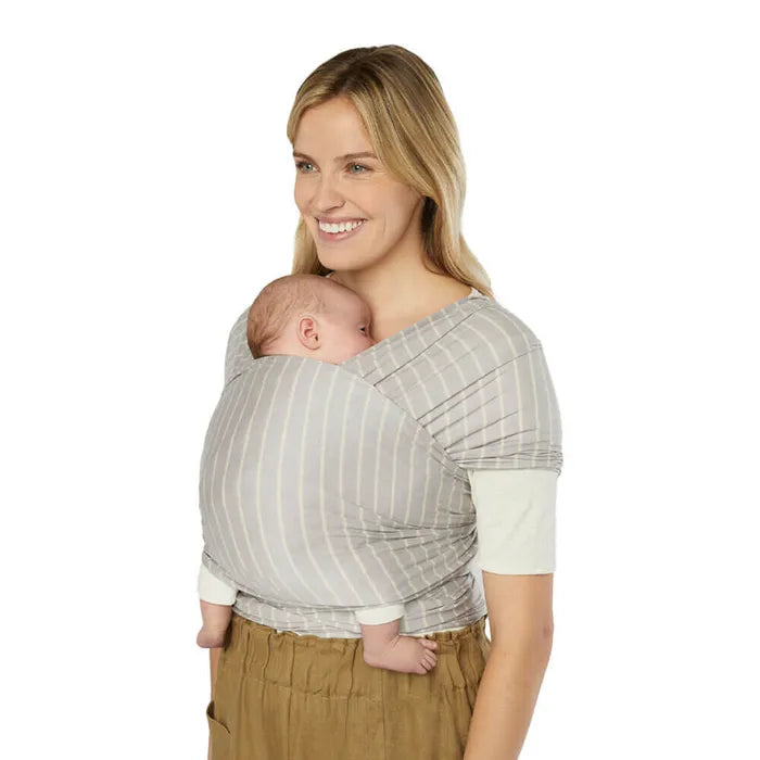 Ergobaby Aura Sustainably Sourced Knit Baby Wrap Grey Stripes