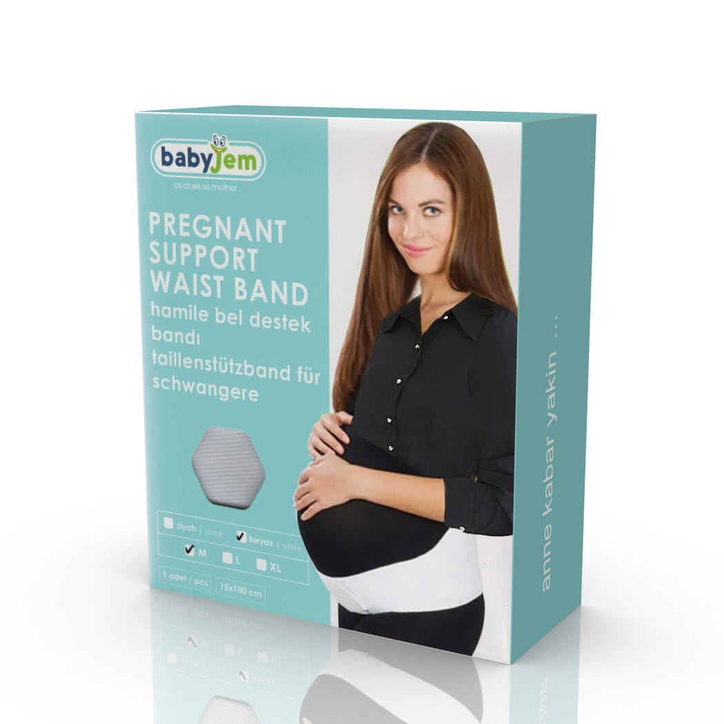Babyjem Pregnancy Support Waist Band White Large Mother