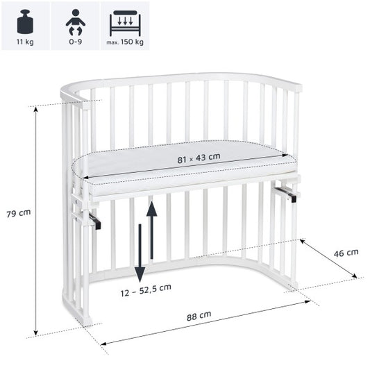 BABYBAY Compact and ingeniously convertible - White