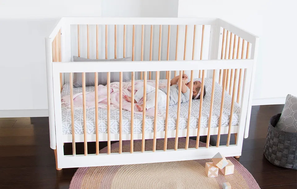 Babyhood Riya Cot - White/Beech