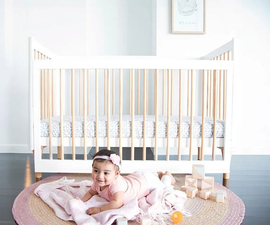 Babyhood Riya Cot - White/Beech