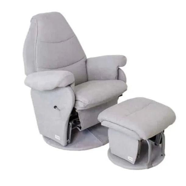 Babyhood Vogue Feeding Glider Chair & Ottoman Steel Grey Fabric