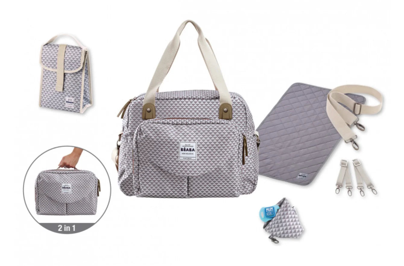 Beaba GenevaII Changing Bag Play Print Grey Coral