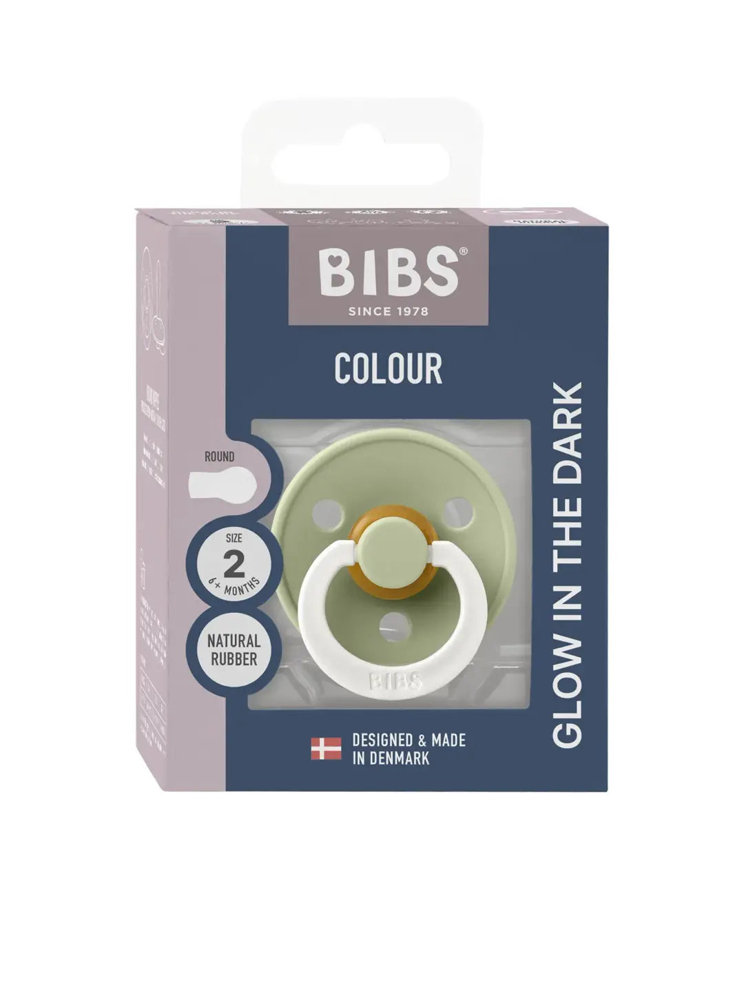BIBS Pacifier Colour 1 PACK Latex Size 2 - Sage Glow