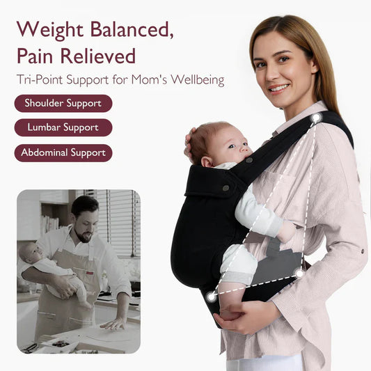Momcozy PureHug Baby Carrier - Ergonomic Cozy & Lightweight - Cotton Black