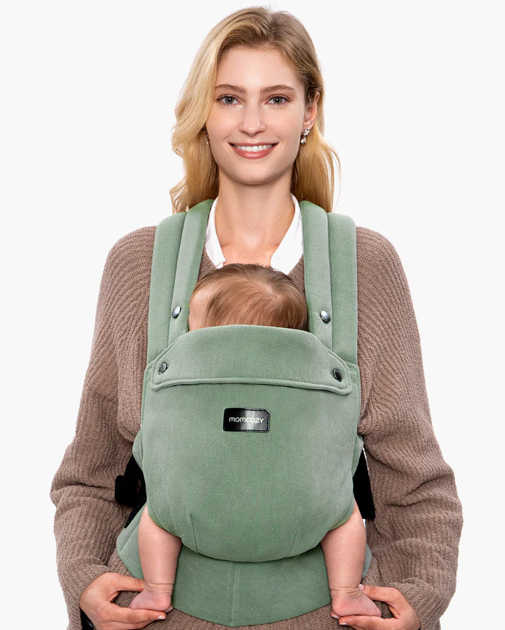 Momcozy PureHug Baby Carrier - Ergonomic Cozy & Lightweight - Linen Sage Green