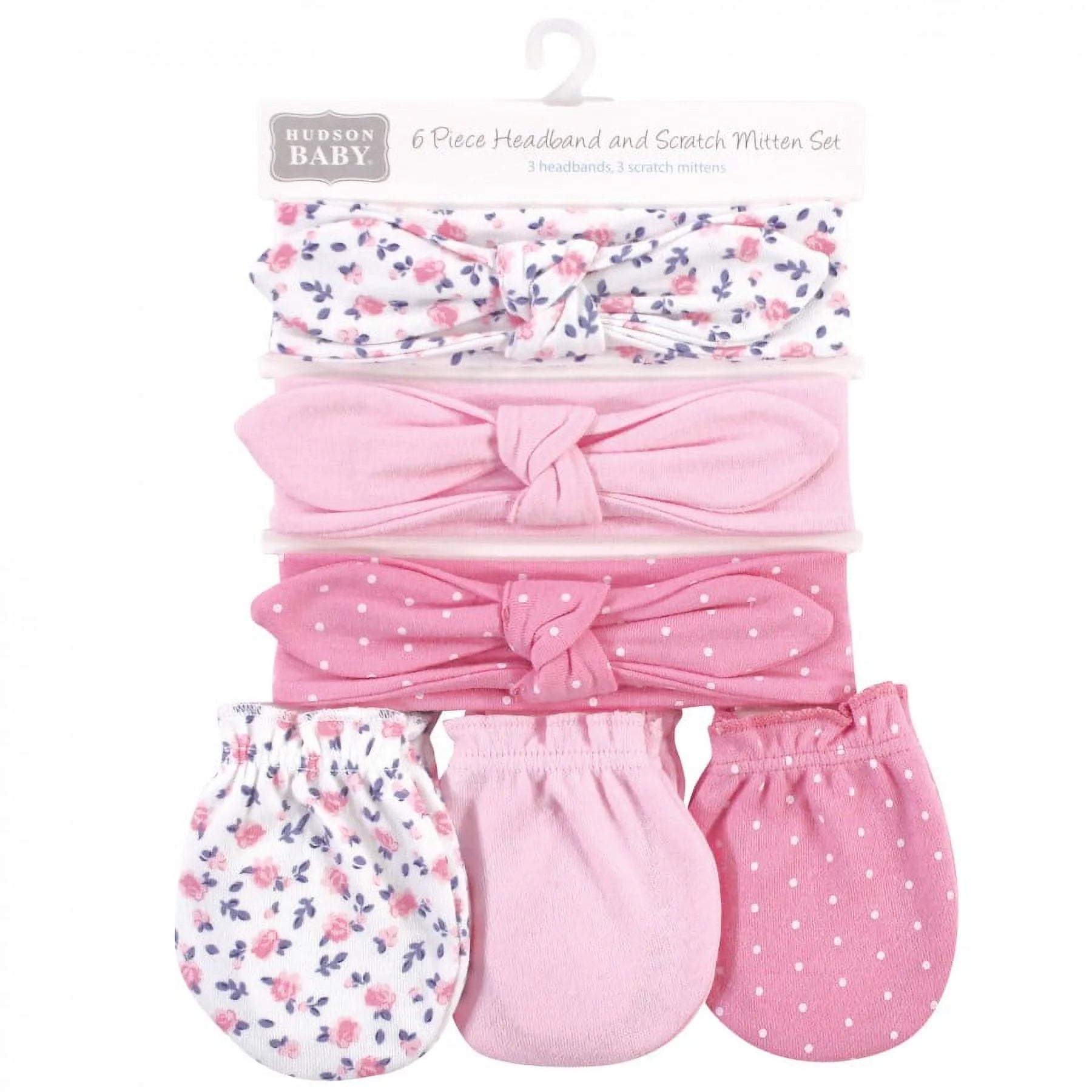 Hudson Baby Headband & Mittens Set 6pcs