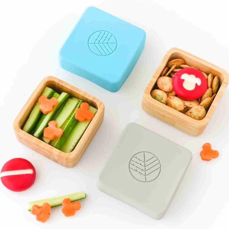 Eco Rascals Bamboo Snack Pots in Sky Blue/Grey