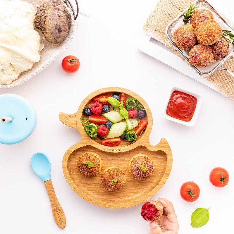 Eco Rascals Duck Bamboo Weaning Gift Set – Blue