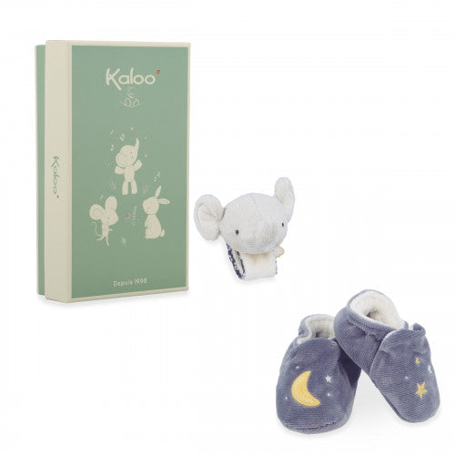 Kaloo Elephant slippers and sound bracelet set