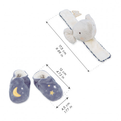 Kaloo Elephant slippers and sound bracelet set