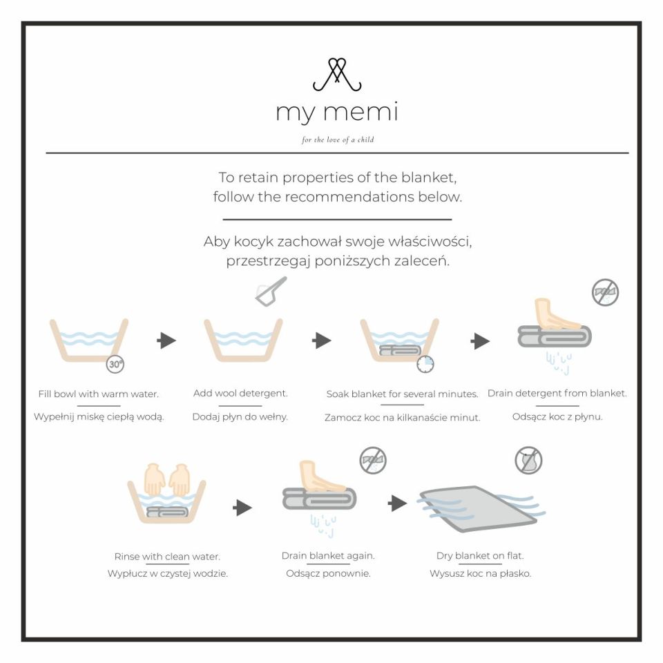 My Memi 100% Natural Merino Wool Blanket Powder Pink - Premium Collection