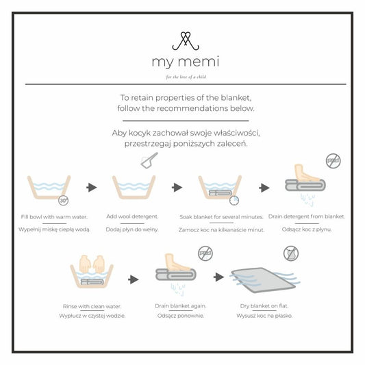My Memi 100% Natural Merino Wool Blanket Powder Pink - Premium Collection