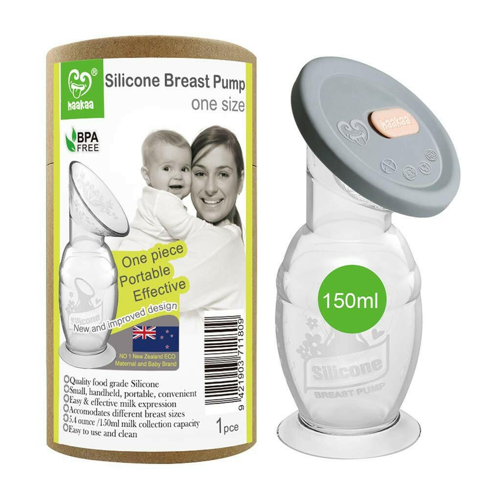 Haakaa Silicone Breast Pump with Suction Base & Silicone Cap 150ml