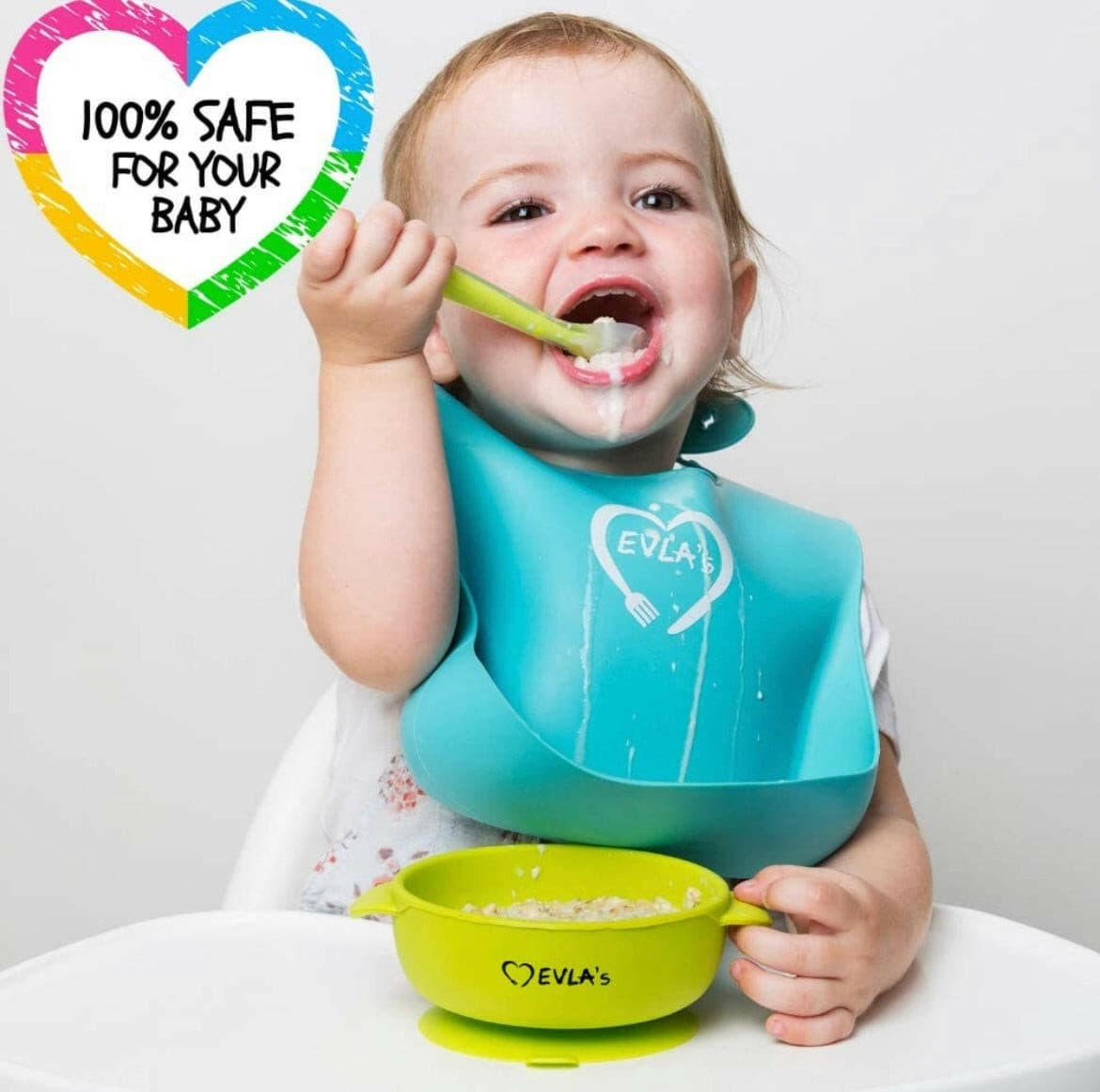 Silicone Baby Feeding Set, Green/Lime