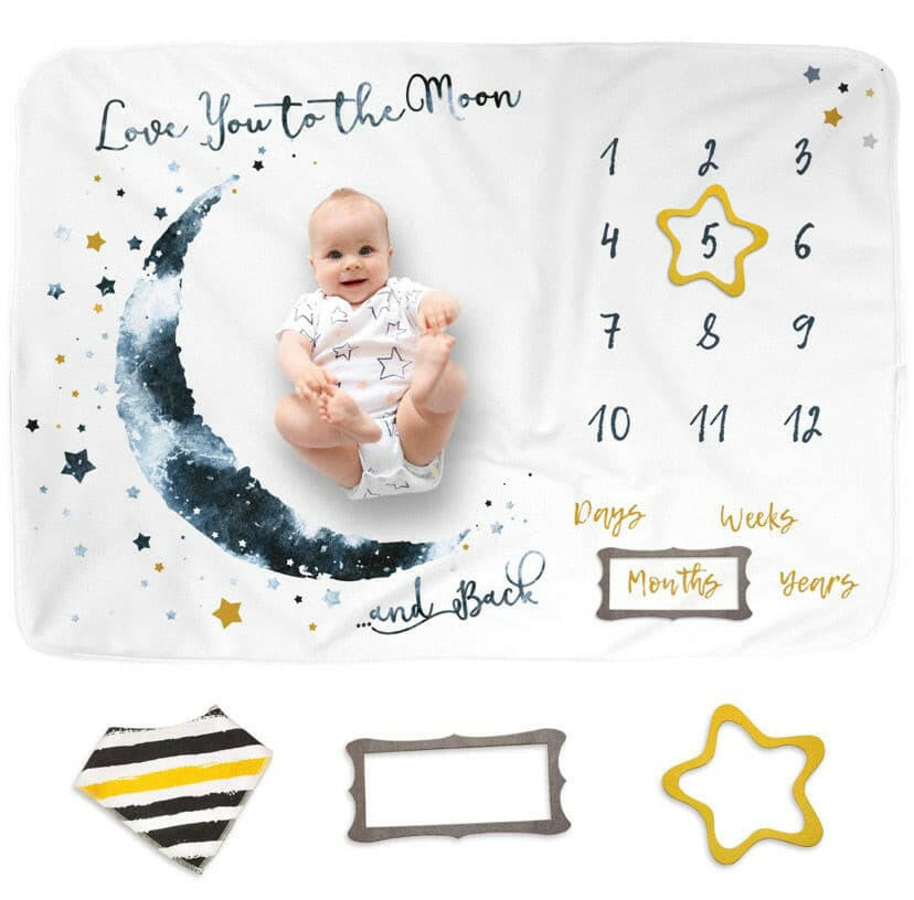 ‏Baby Monthly Milestone Blanket, Unisex