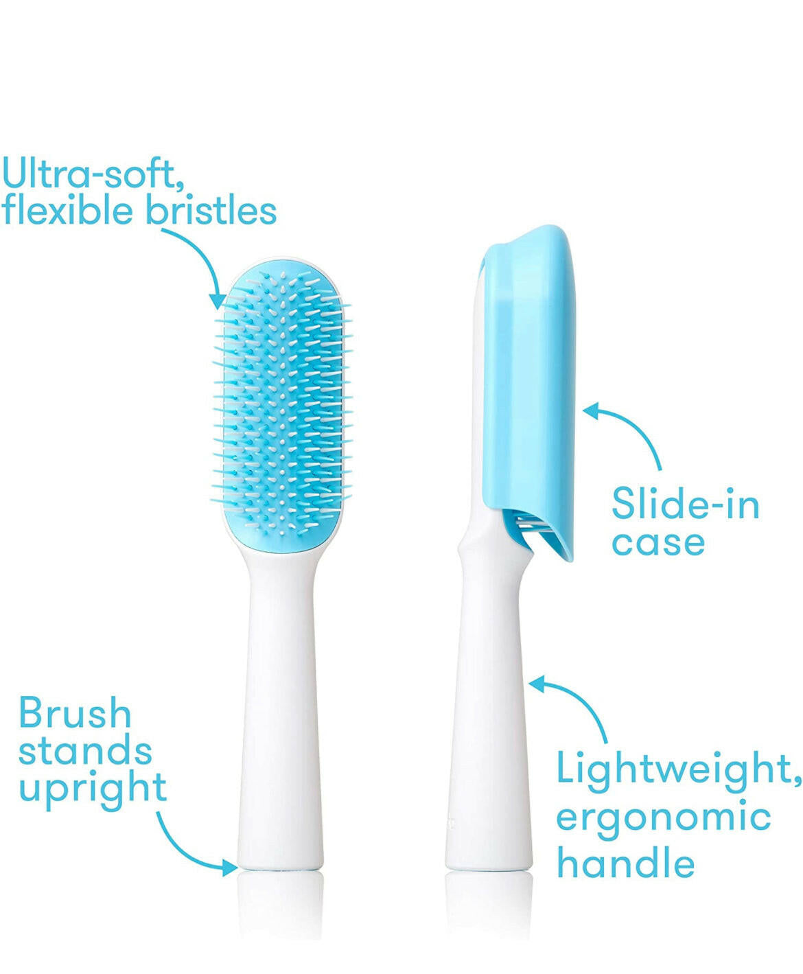 Frida Baby Fine or Straight Hair Detangling Kids Brush, Detangles Knots Without Tears or Breakage, Comb Teeth and Bristle Design