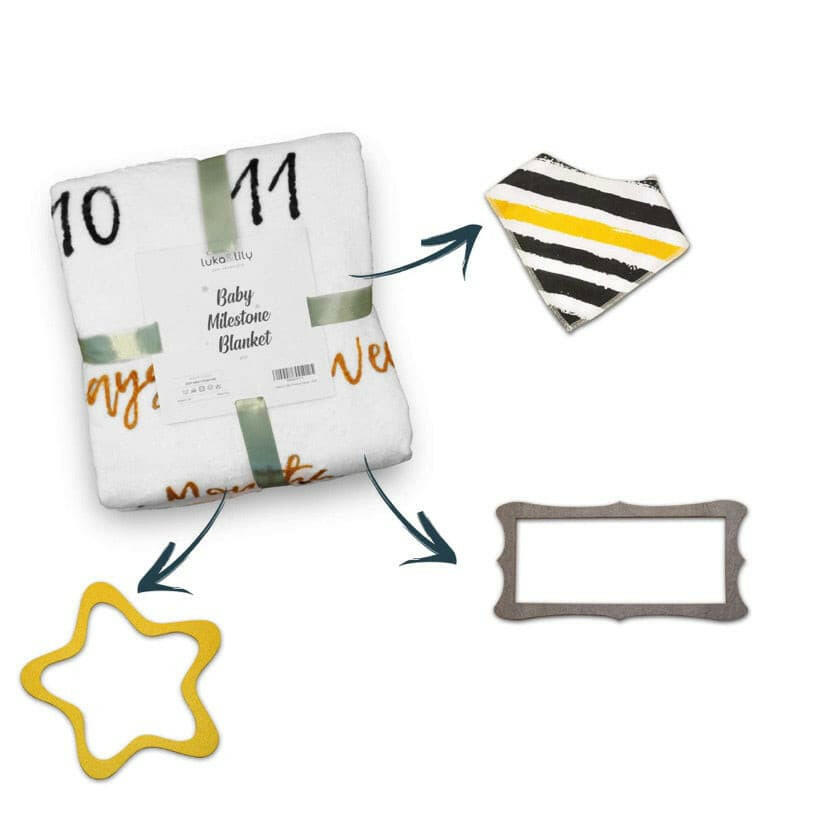 ‏Baby Monthly Milestone Blanket, Unisex