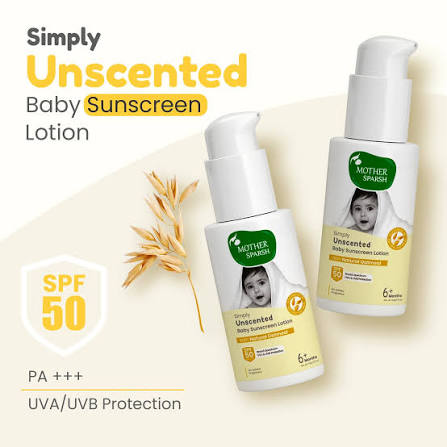 Mother Sparsh Simply Unscented Baby Sunscreen Lotion 50g
