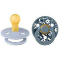BIBS Round Nipple Pacifier X Liberty 2 Pack Colour Bobo Latex Size 2 - Dusty Blue Mix