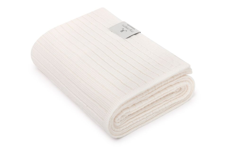 My Memi 100% Natural Merino Wool Blanket in Stripes - Premium Collection Kocyk ze
