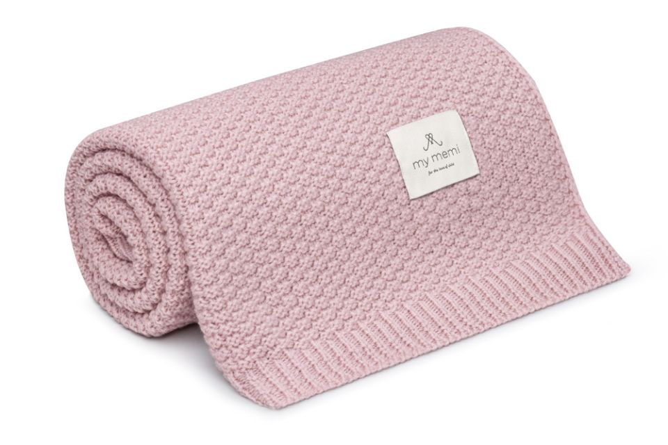 My Memi 100% Natural Merino Wool Blanket Powder Pink - Premium Collection