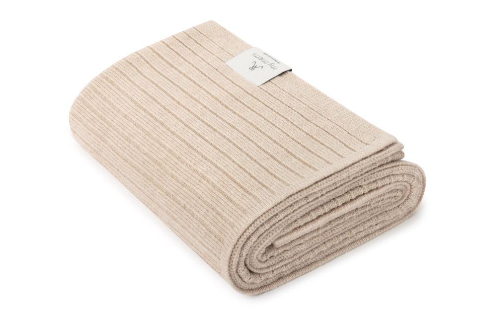 My Memi 100% Natural Merino Wool Blanket in Stripes - Premium Collection Kocyk ze