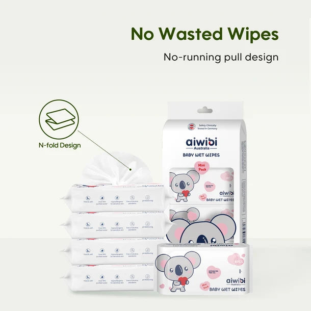 Aiwibi Mini Pocket Portable Wipes 64's - 8pk