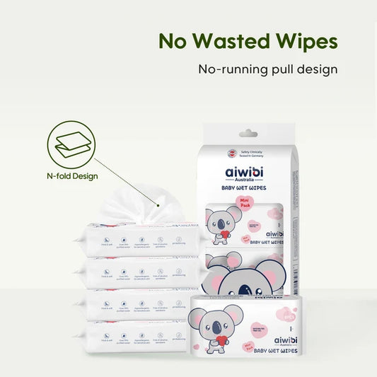 Aiwibi Mini Pocket Portable Wipes 64's - 8pk